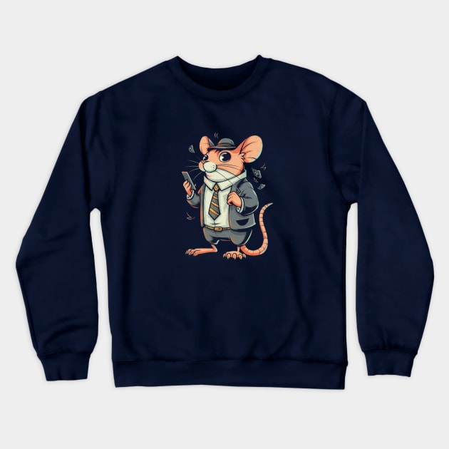 Enterpreneur rat Crewneck Sweatshirt by Ridzdesign